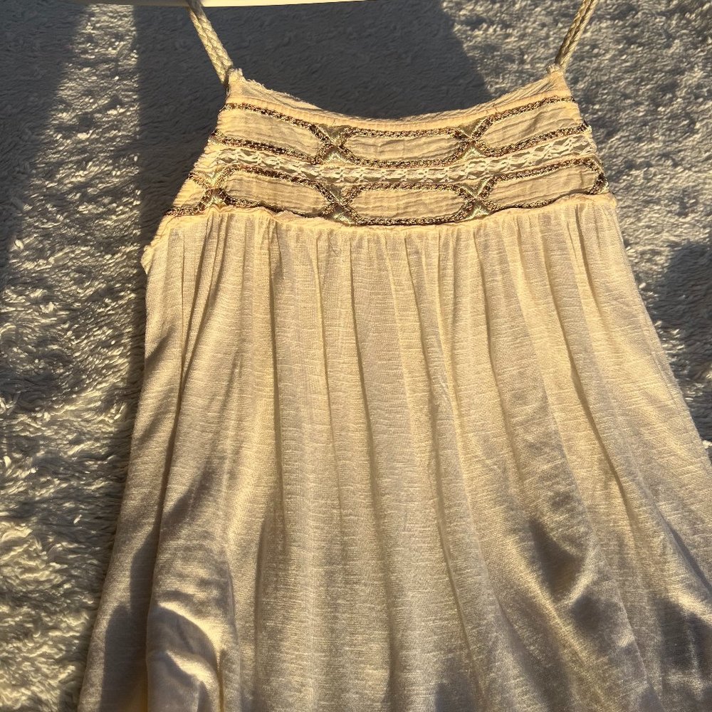 American Eagle Cream Tank with Beautiful Details